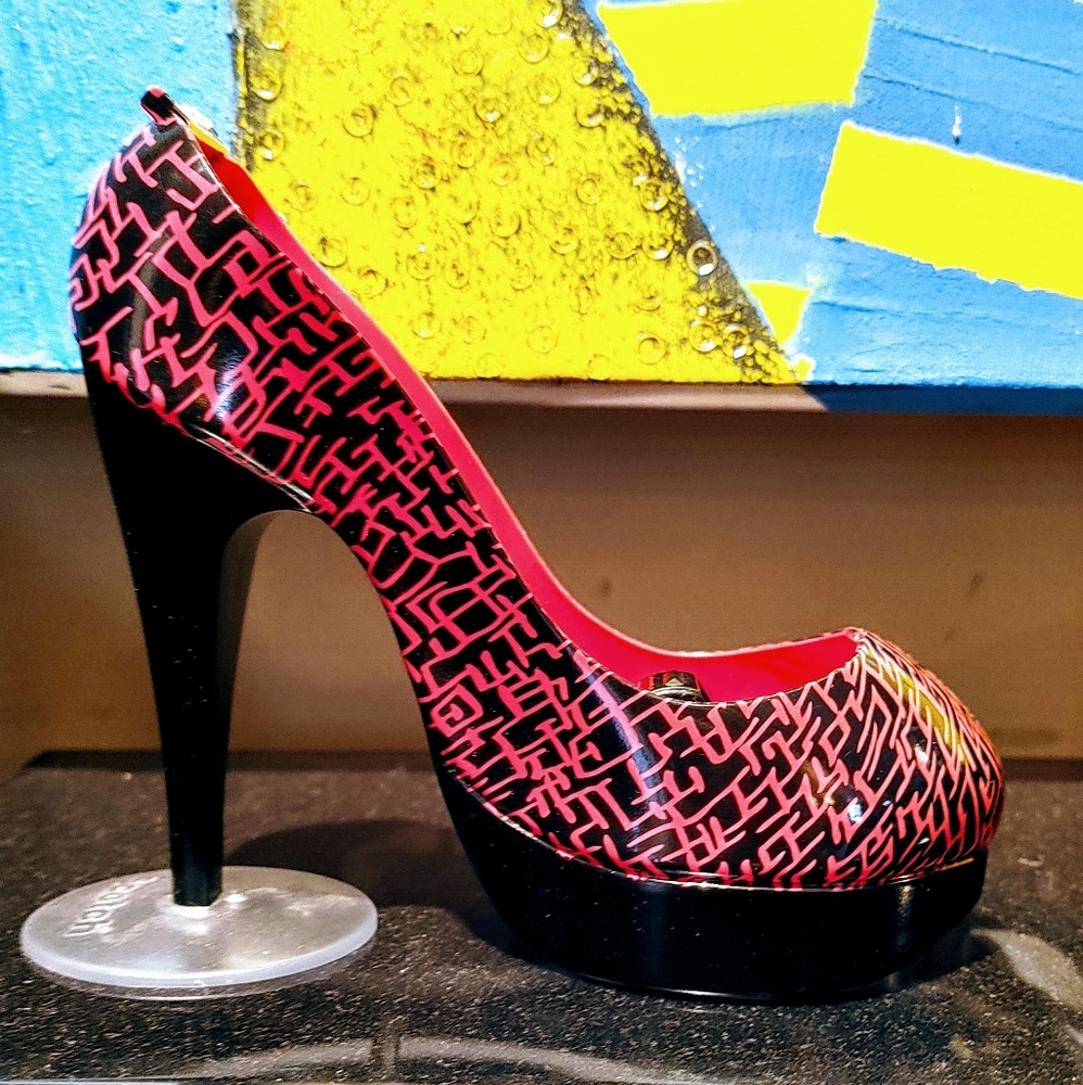 High heel tape dispenser.